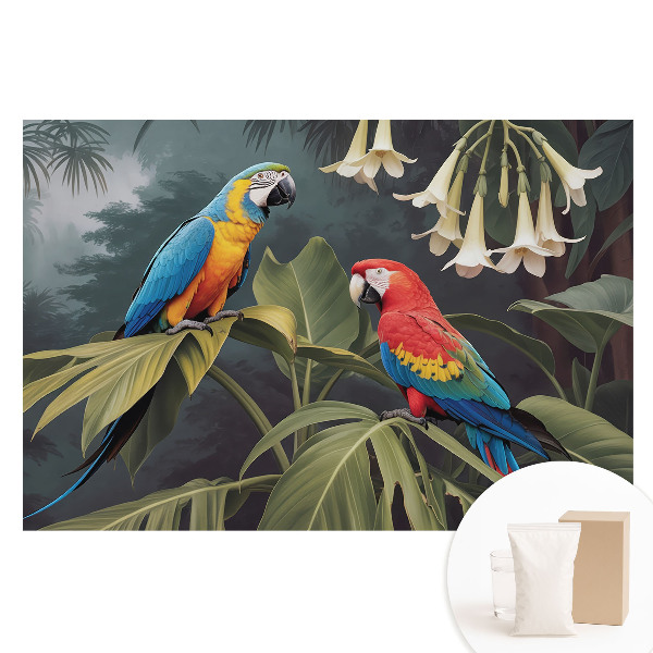 Tapet foto pe material nețesut Papagali tropicali, culori exotice