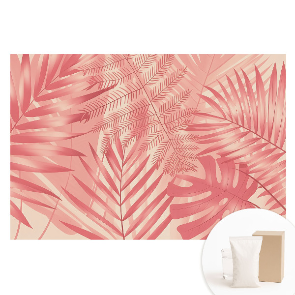 Tapet foto pe material nețesut Armonii roz cu frunze exotice