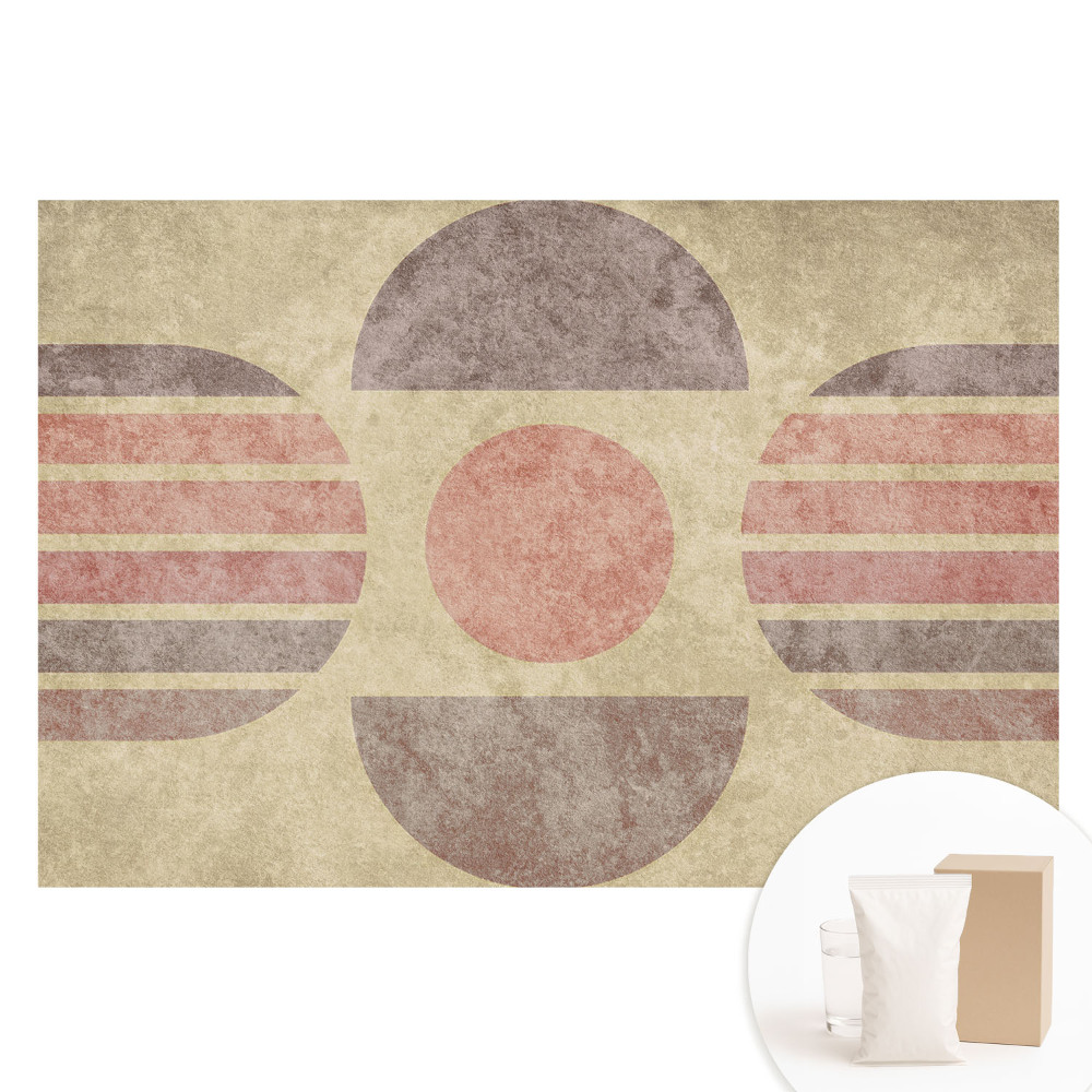Tapet nețesut Model geometric retro în culori pastelate