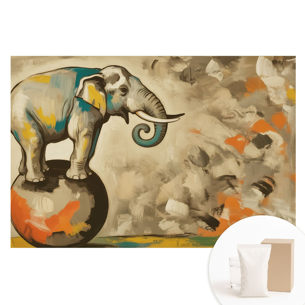 Tapet nețesut Elefant colorat pe o minge