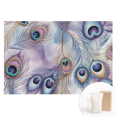 Tapet foto mare pentru perete Pene de păun abstracte pastelate