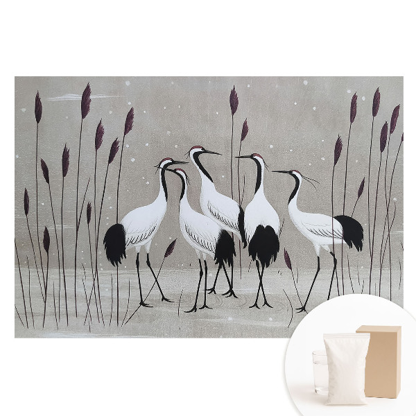 Fototapet cu imprimeu pe material nețesut Cocorii printre stuf