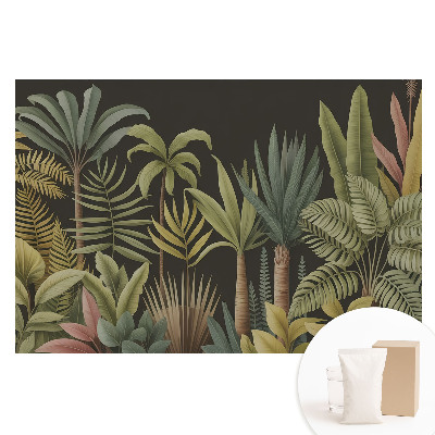Tapet nețesut cu model de frunze exotice de palmier tropical