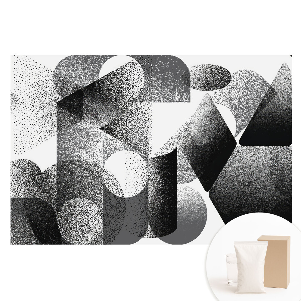 Fototapet cu imprimeu pe material nețesut Forme geometrice abstracte negru și gri