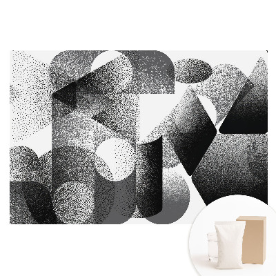 Fototapet din material nețesut cu model geometric abstract negru și gri