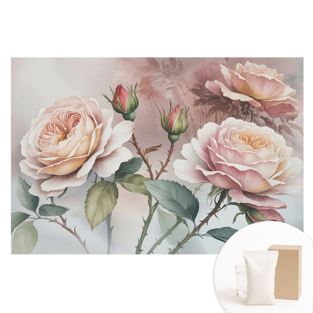 Tapet fotografic nețesut Flori romantice, eleganță clasică, delicatețe