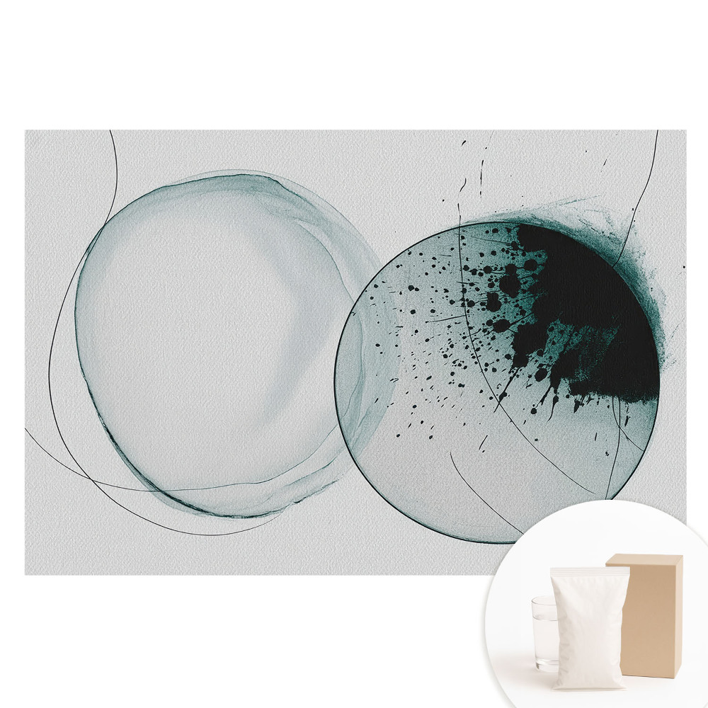 Tapet nețesut cu imprimeu Forme rotunde în verde