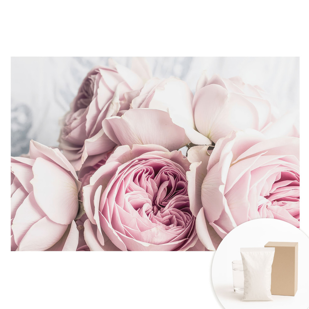 Tapet fotografic nețesut cu model buchet romantic de trandafiri subtili