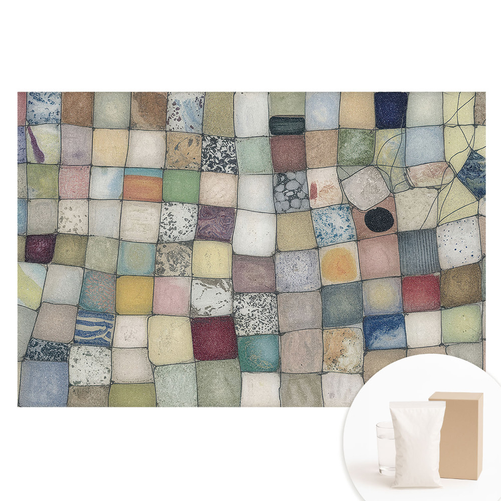 Tapet nețesut cu model geometric abstract de pătrate colorate