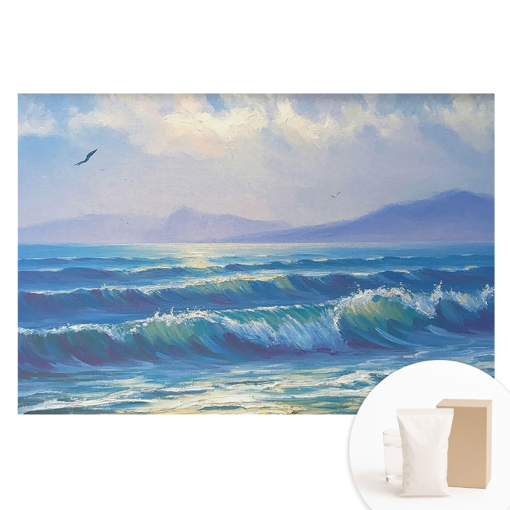 Tapet foto mare pentru perete Armonie oceanică unduiește munții