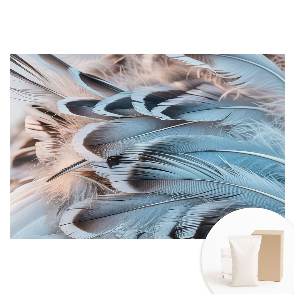 Tapet fotografic nețesut Pene albastre cu modele armonioase