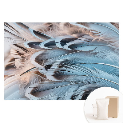 Tapet fotografic nețesut Pene albastre cu modele armonioase