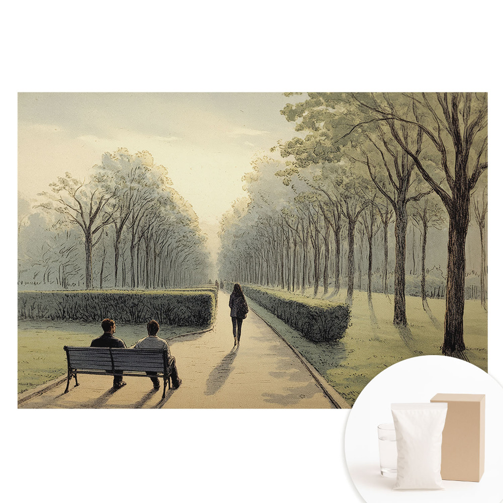 Tapet foto pe material nețesut O plimbare liniștită în parc