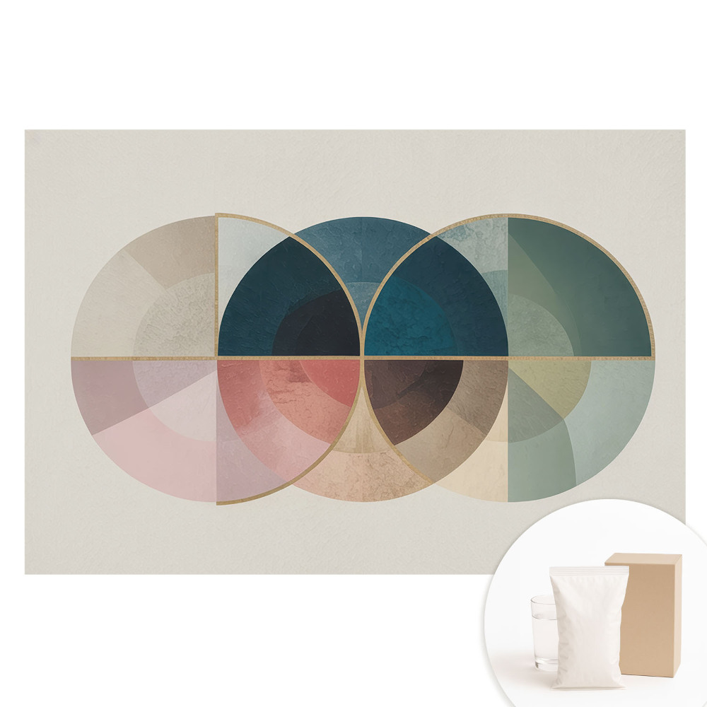 Tapet nețesut cu imprimeu Roți colorate într-un stil modern