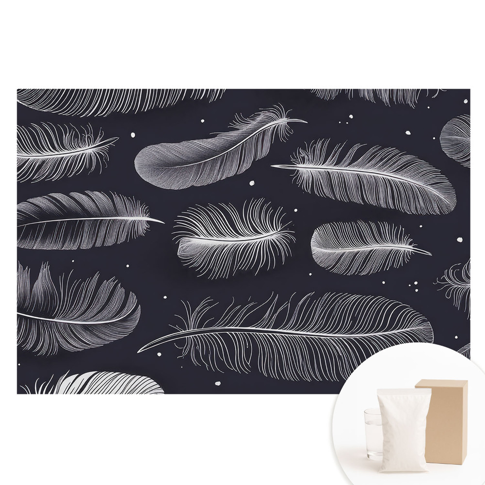 Tapet foto mare pentru perete Pene pe un fundal întunecat