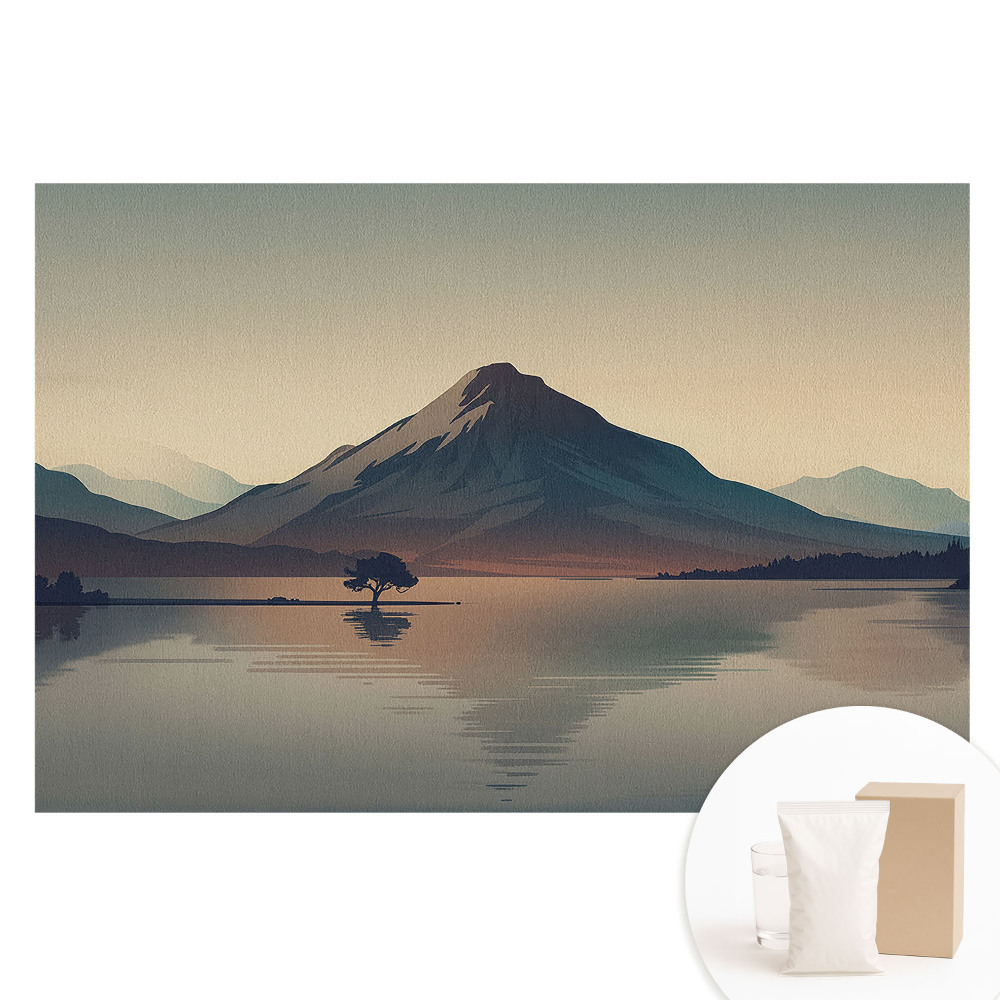 Tapet nețesut cu imprimeu Panoramă montană armonioasă a apei