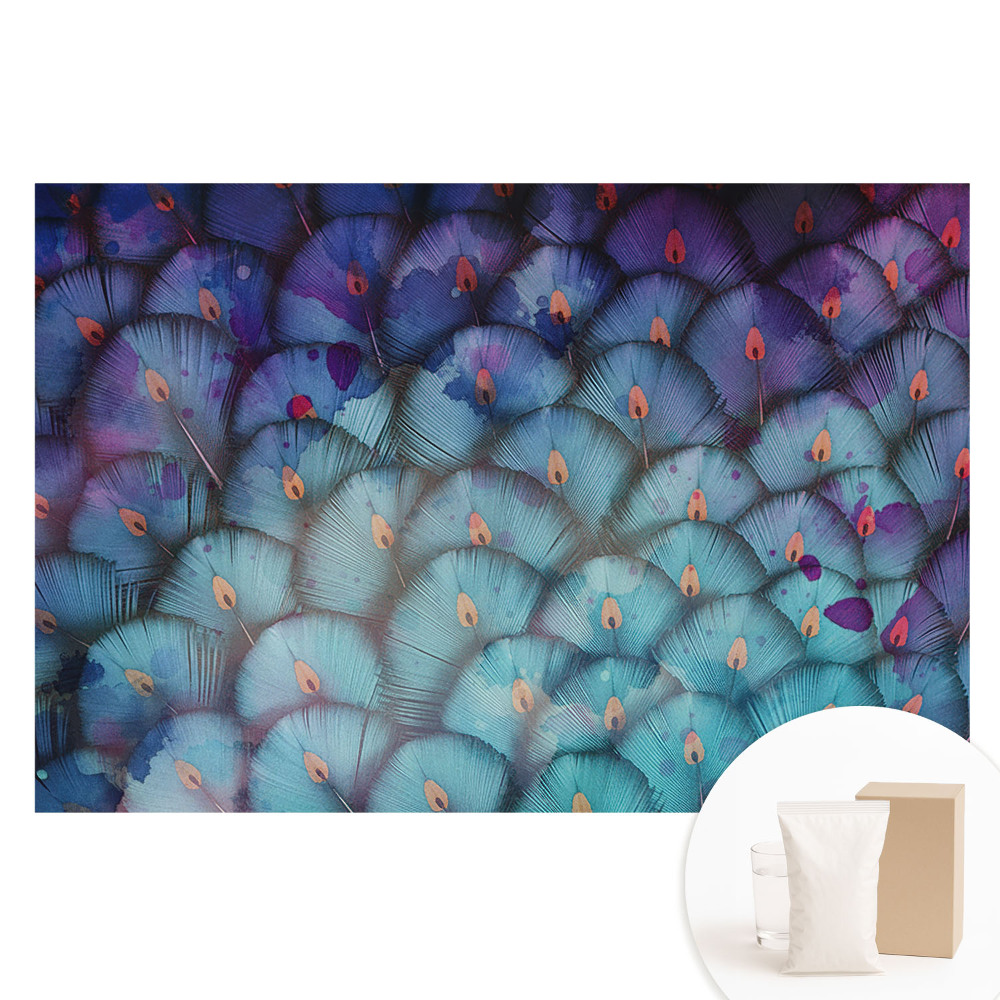 Tapet foto pe material nețesut Pene de evantai abstracte în nuanțe de albastru