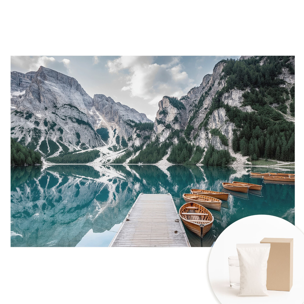 Tapet foto mare pentru perete Relaxare lângă un lac de munte