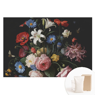 Tapet nețesut Buchet floral clasic cu insecte