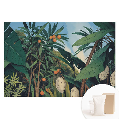 Tapet nețesut cu imprimeu Frunze și fructe exotice în zonele tropicale