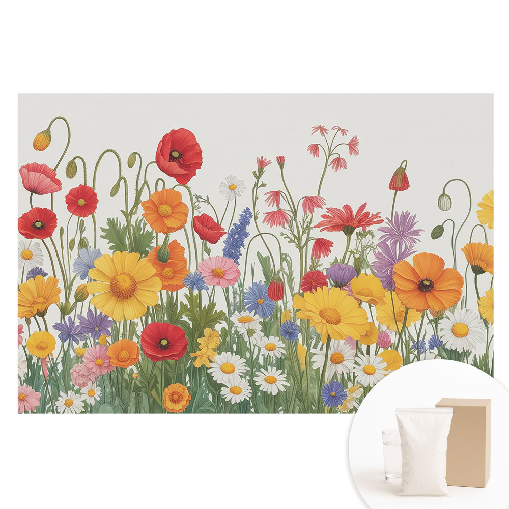 Tapet nețesut O pajiște colorată, plină de flori
