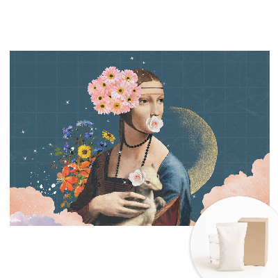 Tapet nețesut cu imprimeu Portret floral suprarealist