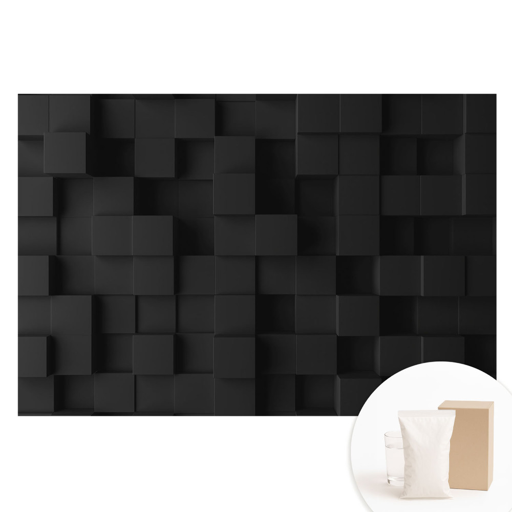 Tapet fotografic pe material nețesut Forme cubice negre pe perete