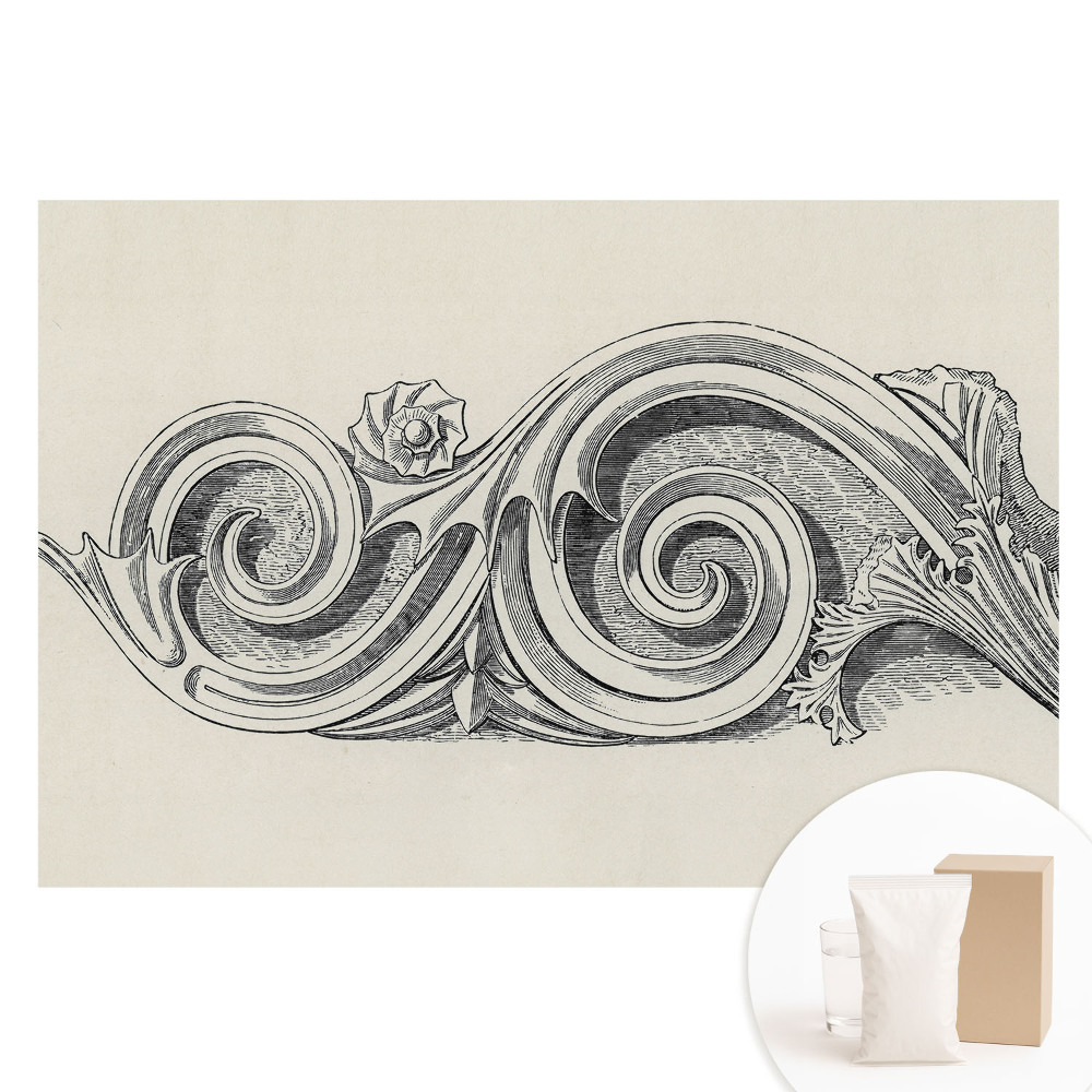Tapet foto mare pentru perete cu ornament vegetal clasic elegant