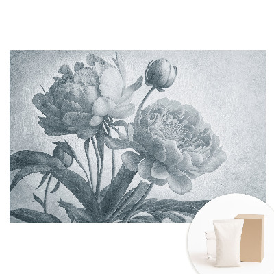 Tapet nețesut Structura elegantă a florilor delicate gri