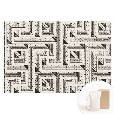 Fototapet din material nețesut cu compoziție geometrică de cărămizi în formă de labirint