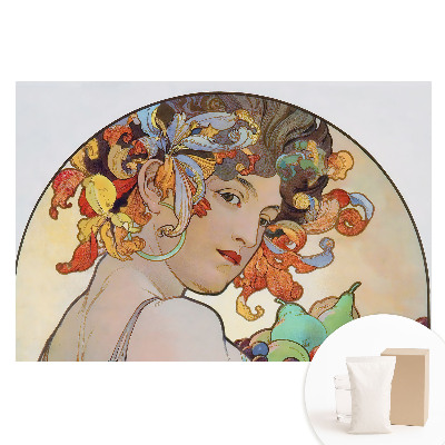 Tapet nețesut Portret Art Nouveau al unei femei cu panglici