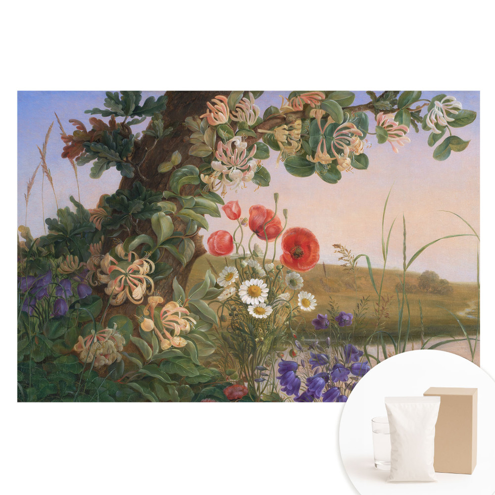Tapet foto pe material nețesut Peisaj floral colorat, atmosferă idilică
