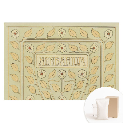 Tapet foto mare pentru perete Motive vegetale Art Nouveau cu inscripția Herbarium
