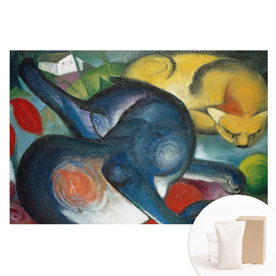 Tapet fotografic pe material nețesut Pisici abstracte colorate într-un peisaj