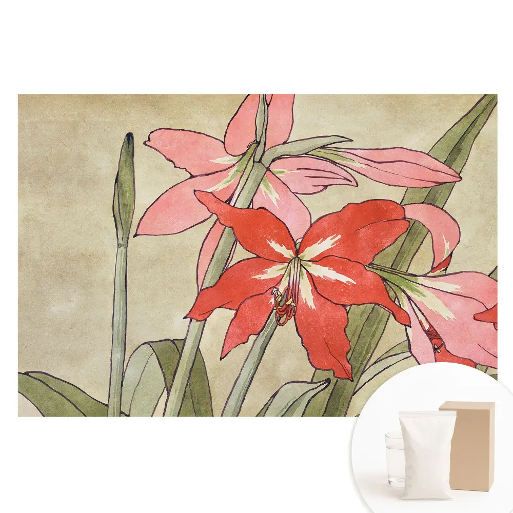 Tapet nețesut cu model floral retro și design armonios