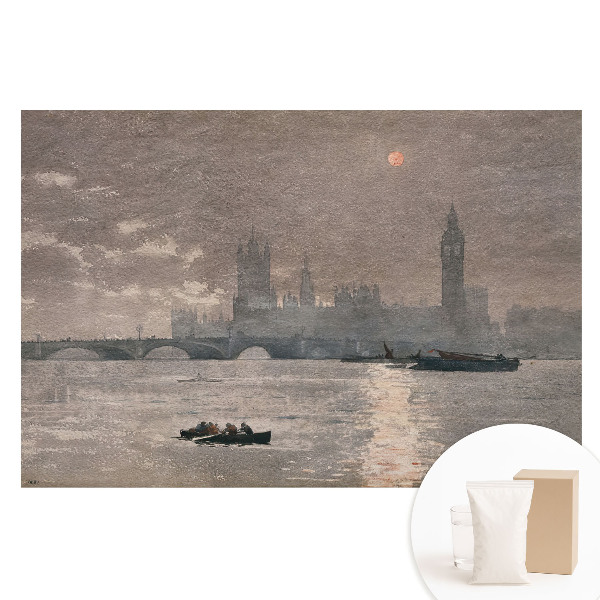 Tapet foto pe material nețesut Reflexii de culoare ale râului în amurg urban