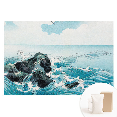 Tapet nețesut cu imprimeu Valurile oceanului și cerul