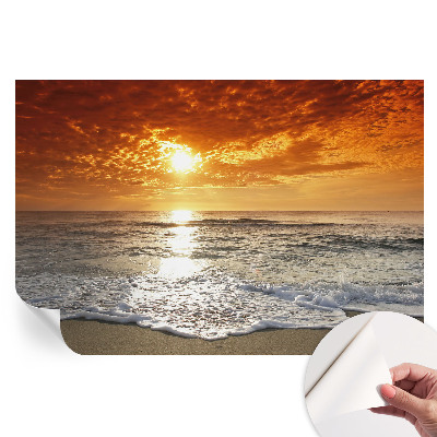 Fototapet autoadeziv pentru dormitor cu model Valurile oceanului