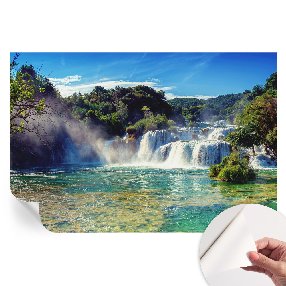 Fototapet modern pentru sufragerie Peisaj cu cascade