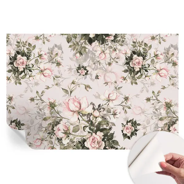Tapet autoadeziv pentru camera de zi cu model floral