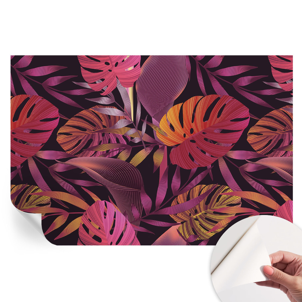 Tapet autoadeziv pentru camera de zi Frunze exotice