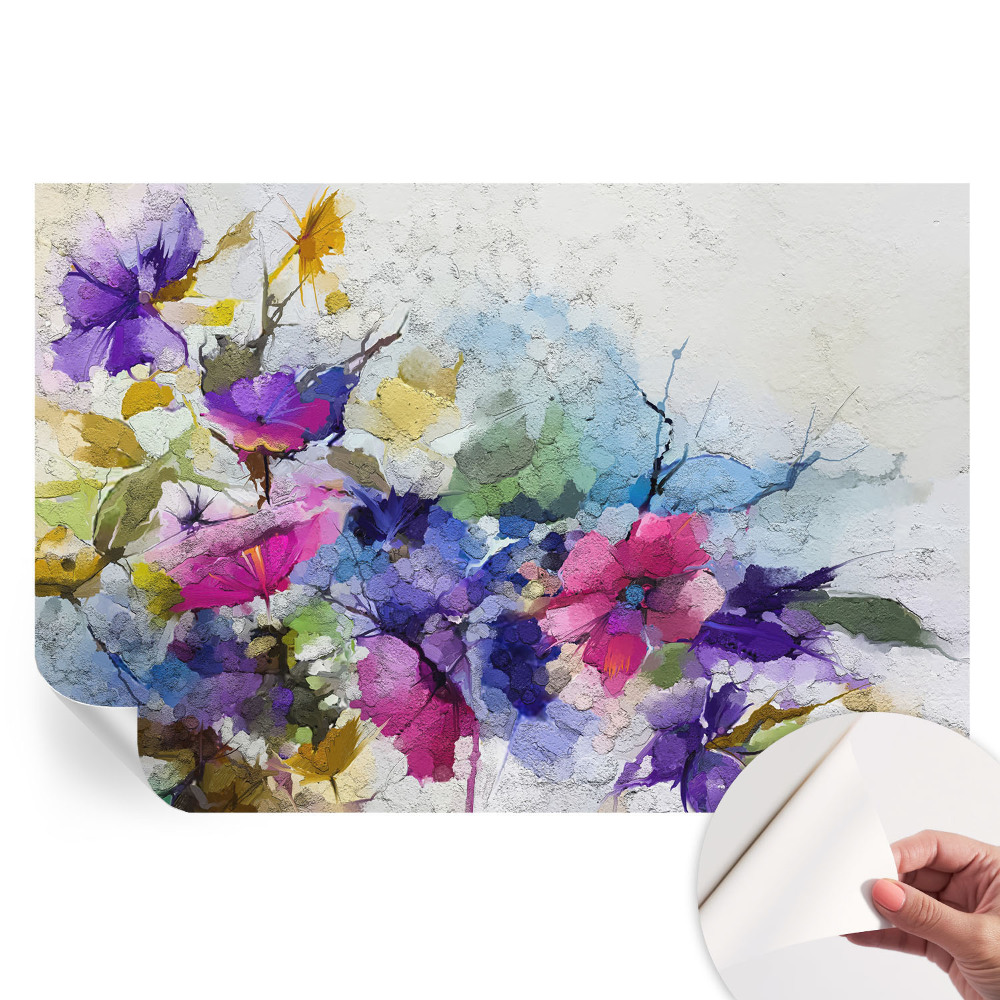 Tapet autoadeziv pentru camera de zi Flori abstracte