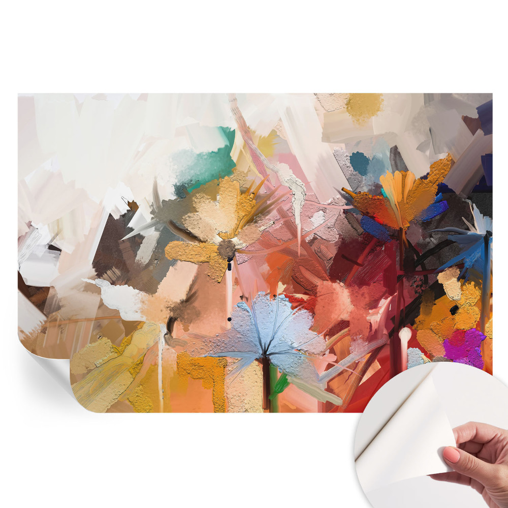 Fototapet autoadeziv pentru dormitor cu model abstract floral