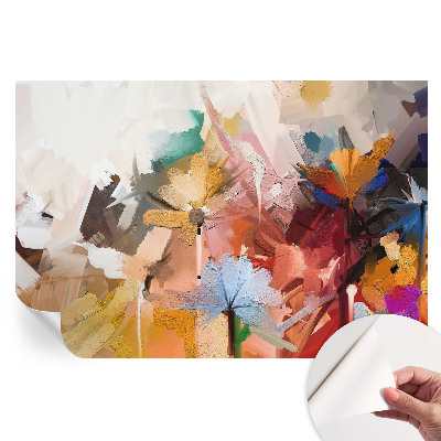 Fototapet autoadeziv pentru dormitor cu model abstract floral