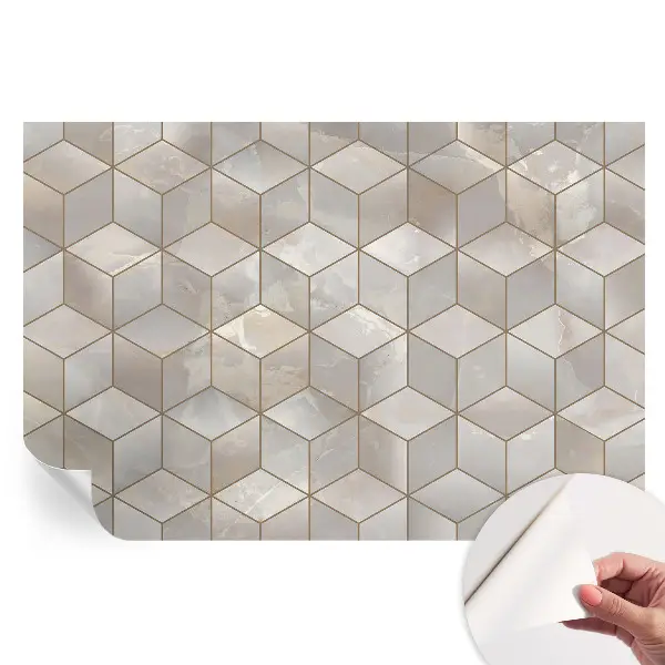 Tapet autoadeziv cu model mozaic geometric pentru sufragerie