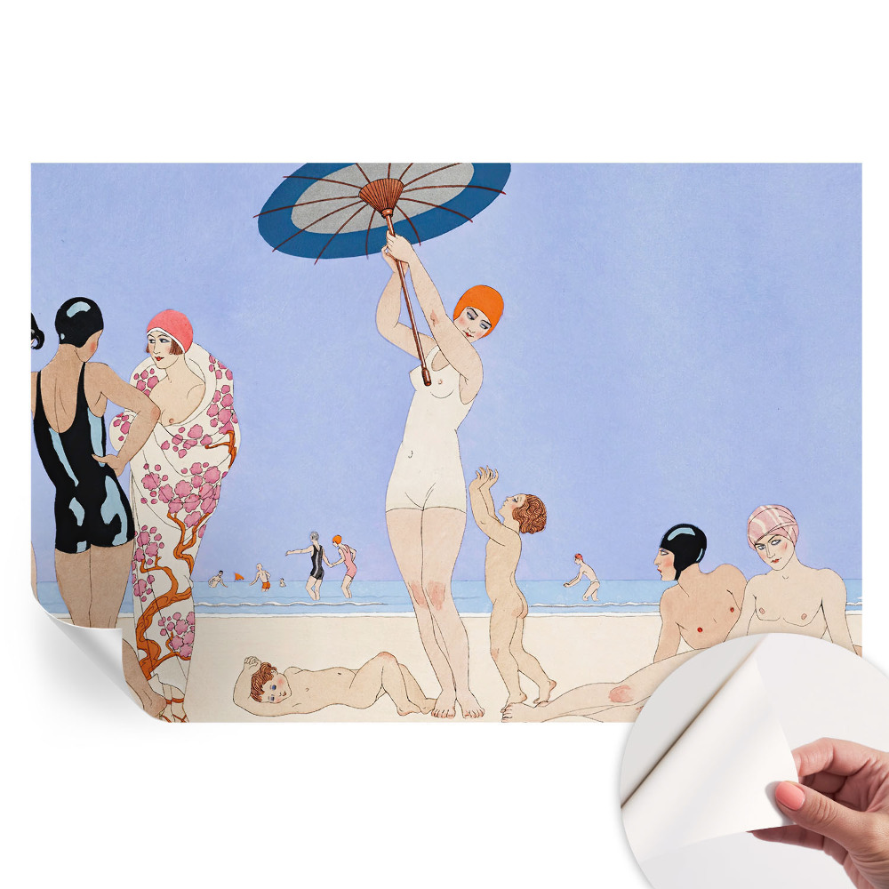 Tapet autoadeziv pentru camera de zi Plajă retro