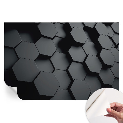 Fototapet autoadeziv pentru dormitor hexagoane 3D