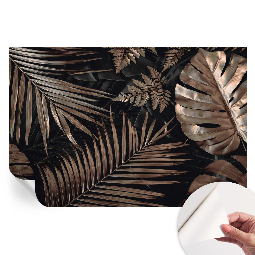 Tapet autoadeziv pentru camera de zi Frunze exotice