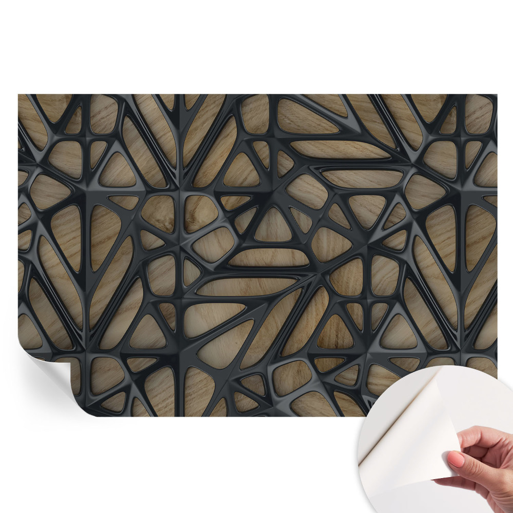 Tapet autoadeziv pentru camera de zi Plasă de lemn