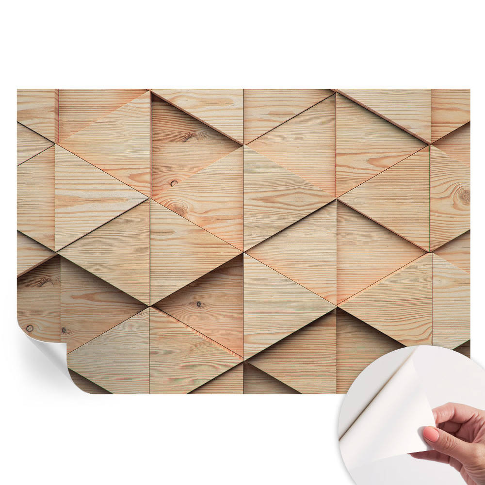 Fototapet autoadeziv pentru dormitor Mozaic din lemn